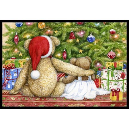 JENSENDISTRIBUTIONSERVICES Christmas Teddy Bears with Tree Indoor or Outdoor Mat, 24 x 36 MI2557494